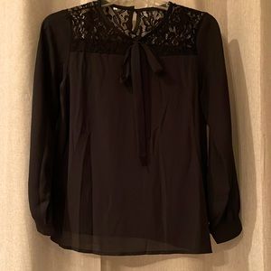 Black sheer long sleeve blouse